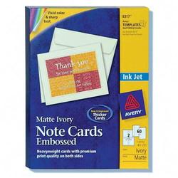 Avery-Dennison Avery Dennison Embossed Note Cards - 4.25 x 5.25 - Matte - 30 x Card, 30 x Envelope - Ivory