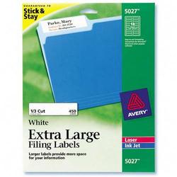 Avery-Dennison Avery Dennison Extra Large Filing Label - 0.93 Width x 3.43 Length - Permanent - 450 / Pack - White