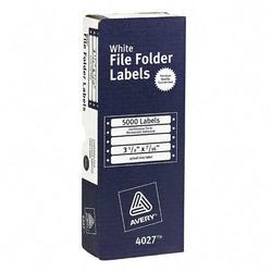 Avery-Dennison Avery Dennison File Folder Labels - 3.5 Width x 0.44 Length - Permanent - 5000 / Box - White