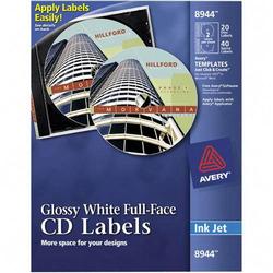 AVERY DENNISON Avery Dennison Full Face CD Label - Glossy - White (8944)