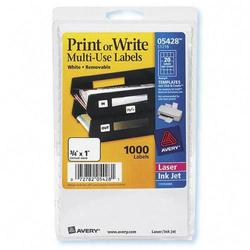 Avery-Dennison Avery Dennison Handwritten Removable ID Labels - 0.75 Width x 1 Length - Removable/ Pack - White