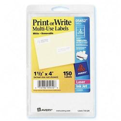 Avery-Dennison Avery Dennison Handwritten Removable ID Labels - 4 Width x 1.5 Length - Removable - 150 / Pack - White
