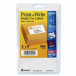 Avery-Dennison Avery Dennison Handwritten Removable ID Labels - 4 Width x 2 Length - Removable - 100 / Pack - White