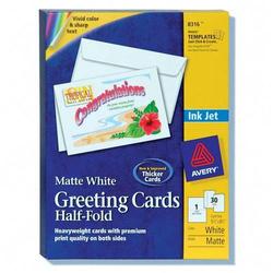AVERY DENNISON Avery Dennison Ink Jet Matte Coated Half-Fold Greeting Card - 5.5 x 8.5 - Matte - 30 x Card - White (8316)