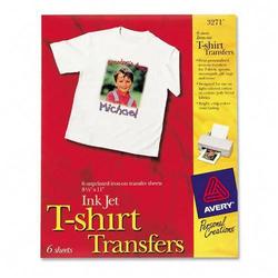 AVERY DENNISON Avery Dennison Light T-Shirt Transfers - Letter - 8.5 x 11 - Matte - 6 x Transfers - White