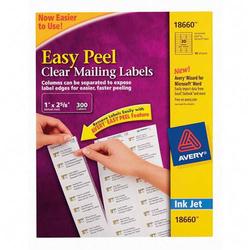 AVERY DENNISON Avery Dennison Mailing Label - 1 Width x 2.62 Length - Permanent - 300 Label - Clear (18660)