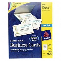 AVERY DENNISON Avery Dennison Perforated Ink Jet Business Cards - A8 - 2 x 3.5 - Matte - 250 x Card (8376)