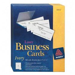 AVERY DENNISON Avery Dennison Perforated Laser Business Cards - A8 - 2 x 3.5 - 250 x Card (5376)