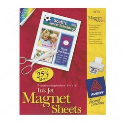 AVERY DENNISON Avery Dennison Personal Creations Ink Jet Magnet Sheets - Letter - 8.5 x 11 - Matte - 5 x Sheet - White (3270)