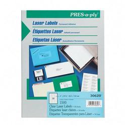 Avery-Dennison Avery Dennison Pres-A-Ply Standard Address Label - 2.62 Width x 1 Length - Permanent - 1500 / Box - Clear