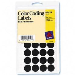 Avery-Dennison Avery Dennison Removable Round Color Coding Labels - 0.75 Diameter - RemovableLabel - Black
