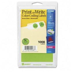 Avery-Dennison Avery Dennison Removable Round Color Coding Labels - 0.75 Diameter - RemovableLabel - Neon Green