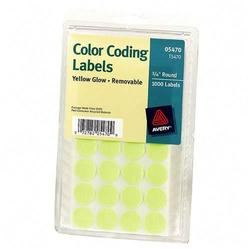 Avery-Dennison Avery Dennison Removable Round Color Coding Labels - 0.75 Diameter - RemovableLabel - Neon Yellow