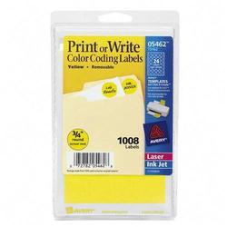 Avery-Dennison Avery Dennison Removable Round Color Coding Labels - 0.75 Diameter - RemovableLabel - Yellow