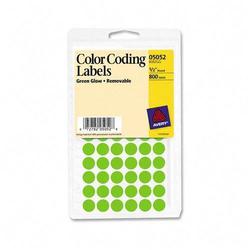 Avery-Dennison Avery Dennison Removable Round Color Coding Multipurpose Labels - Removable - Neon Green