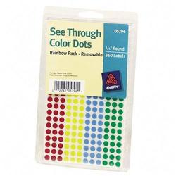 Avery-Dennison Avery Dennison See Through Round Color Coding Labels - Light Blue, Yellow, Green