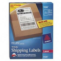AVERY DENNISON Avery Dennison White Shipping Labels - 5.5 x 8.5 - 200 x Label - White (5126)