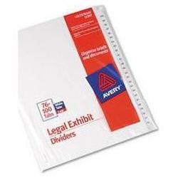 Avery-Dennison Avery® Style Legal Side Tab Dividers, Tab Titles 76-100, 11 x 8-1/2, 26/Set (AVE11397)