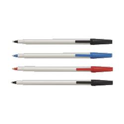 Integra Ballpoint Stick Pen,Medium Point,Light Gray Barrel,Black Ink (ITA30027)