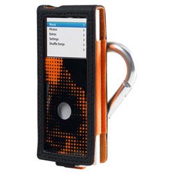 Belkin Holster Case for iPod Nano - Slide Insert - Microfiber - Gray Camouflage, Orange