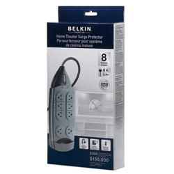 PureAV Belkin 8-Outlets Surge Suppressor - Receptacles: 8 x NEMA 5-15R - 2360J