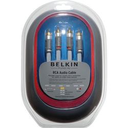 Belkin PureAV Silver Series RCA Audio Cable - 2 x RCA - 2 x RCA - 8ft - Gray