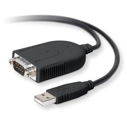 BELKIN COMPONENTS Belkin USB/Serial Portable Cable Adapter - 4-pin Type A Male USB to 9-pin D-Sub (DB-9) Male RS-232 Serial