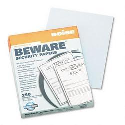 BOISE CASCADE PAPER Beware™ Security Paper, Bus., UNAUTH. COPY, 8-1/2 x 11, Teal, 250/Pack (CASBSP11UCTL)