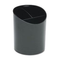 RubberMaid Big Cup™ Three-Compartment Supply Organizer, Plastic, Black (RUB02376)