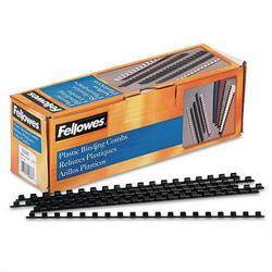 Fellowes Manufacturing Black plastic binding combs, letter-size documents to 20 sheets, 1/4 , 100/Pack (FEL52366)