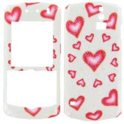Wireless Emporium, Inc. Blackberry 8100 Pearl Glitter Hearts Snap-On Protector Case Faceplate