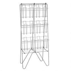 Safco Products Brochure Display Wire Floor Rack, 12-Pocket, 20-1/2w x 11d x 46h, Charcoal (SAF4127CH)
