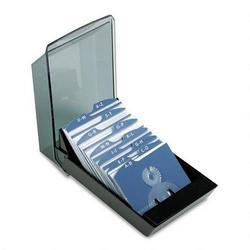 Eldon Office Products Business Card File, 100 Sleeves, 200-Card Capacity, Black/Smoke Cover (ROL67208)