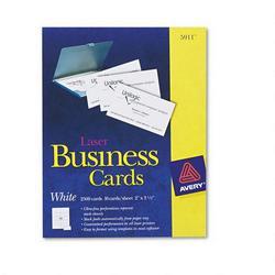 Avery-Dennison Business Card, Laser, 2 x3-1/2 , 2500/BX, White (AVE05911)