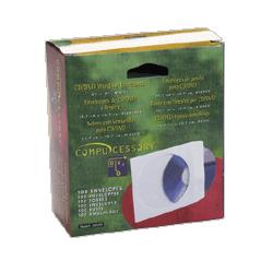 Compucessory CD/DVD Envelopes, 4 Clear Window, 5 x5 , 100/BX, Assorted (CCS26504)