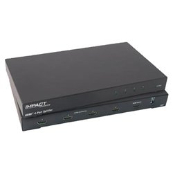 CABLES TO GO Cables To Go Impact Acoustics 4-Port HDMI Splitter - 1 x HDMI Video In, 4 x HDMI Video Out