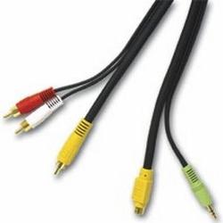 CABLES TO GO Cables To Go Video/Audio Adapter Cable - 1 x S-Video Male and 1 x 3.5mm Plug to 3 x RCA Plug - 12ft