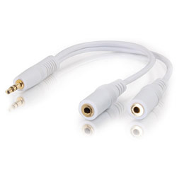 CABLES TO GO Cables To Go - Y-Cable 3.5mm Stereo Plug to Dual 3.5mm Stereo Jacks - (White)