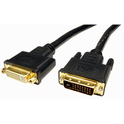 CABLES UNLIMITED Cables Unlimited 10ft DVI D Digital Dual Link Extension Cable Male to Female - 1 x DL DVI-D - 1 x DL DVI-D - 10ft - Beige