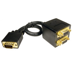 CABLES UNLIMITED Cables Unlimited 12In SVGA Cable Splitter - 1 x HD-15 - 2 x HD-15 - 1ft - Black