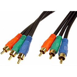 CABLES UNLIMITED Cables Unlimited 25ft 3 RCA to 3 RCA Male to Male Component Video Cable - 3 x RCA - 3 x RCA - 25ft - Black