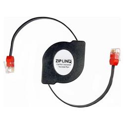 Zip-Linq Cables Unlimited Ziplinq Retractable Crossover CAt5e Gigabit Network Cable - 1 x RJ-45 - 1 x RJ-45 - 4.91ft