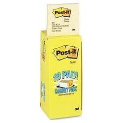3M Canary Yellow Notes Packed in a Cabinet Pack, 3 x 3, 18 90-Sheet Pads/Pack (MMM65418CP)