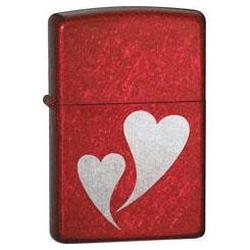 Zippo Candy Apple Red, Double Hearts