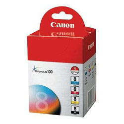 CANON - SUPPLIES Canon CLI 8 Ink Tank For PIXMA MP510, PIXMA MP530 and PIXMA MP960 Printers - Black, Cyan, Magenta, Yellow