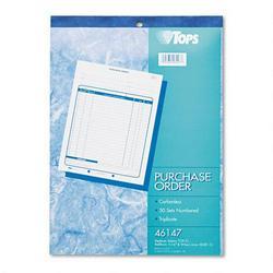 Tops Business Forms Carbonless Purchase Order Book, Triplicate, Numbered, 8-1/2x11, 50 Sets/Black (TOP46147)