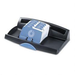 Eldon Office Products Card File Desk Organizer, 250 2-1/4 x 4 Cards, 9 A-Z Guides, Black (ROL67125)