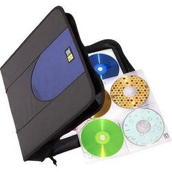 Case Logic 192 Disc Capacity CD-ROM ProSleeve Binder - Book Fold - Fabric - Black, Blue - 192 CD/DVD