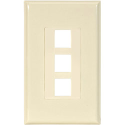 Channel Vision 3 Socket Decora-Style Faceplate - 1-Gang - Almond