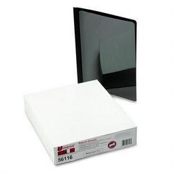 Universal Office Products Clear Front Report Cover with Black Leatherine Back Cover, 25 per Box (UNV56116)